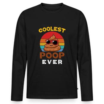 Caca Drôle Dicton Toilettes Le Caca Le Plus Cool Jamais - T-shirt manches longues Premium bio Homme - noir - Devant - Nico (187cm)