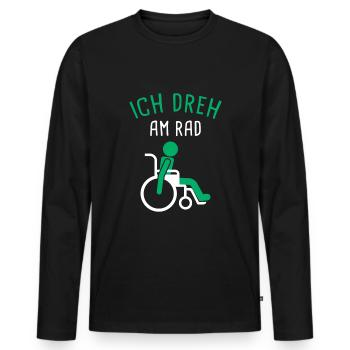 Rollifahrer Menschen Mit Behinderung Rollstuhl - Männer Premium Bio Langarmshirt - Schwarz - Vorne - Nico (187cm)