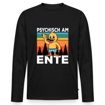 Ich Bin Am Ende Psychisch am Ente - Männer Premium Bio Langarmshirt - Schwarz - Vorne - Nico (187cm)