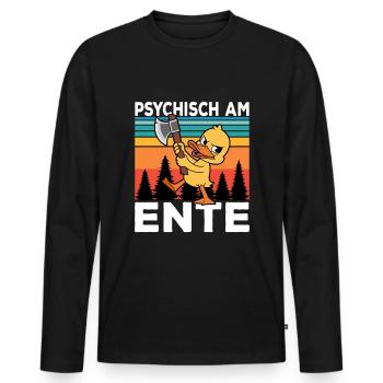 Ich Bin Am Ende Psychisch am Ente - Männer Premium Bio Langarmshirt - Schwarz - Vorne - Nico (187cm)