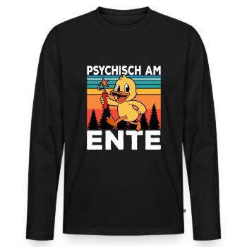 Ich Bin Am Ende Psychisch am Ente - Männer Premium Bio Langarmshirt - Schwarz - Vorne - Nico (187cm)