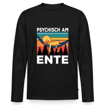 Ich Bin Am Ende Psychisch am Ente - Männer Premium Bio Langarmshirt - Schwarz - Vorne - Nico (187cm)