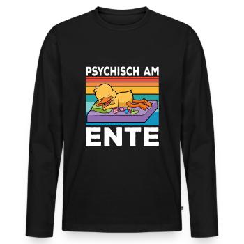 Ich Bin Am Ende Psychisch am Ente - Männer Premium Bio Langarmshirt - Schwarz - Vorne - Nico (187cm)