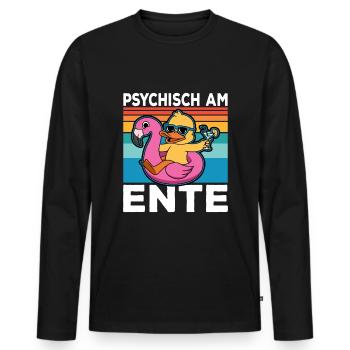 Ich Bin Am Ende Psychisch am Ente - Männer Premium Bio Langarmshirt - Schwarz - Vorne - Nico (187cm)