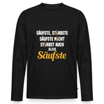 Saufen Ist Auch Sport Biertrinker Bier Saufen - Männer Premium Bio Langarmshirt - Schwarz - Vorne - Nico (187cm)