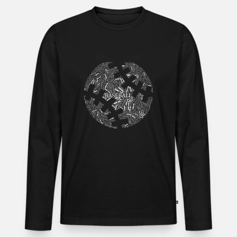 Baseball - Männer Premium Bio Langarmshirt - Schwarz