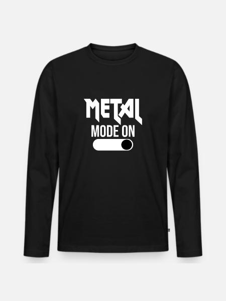 Metal Mode Heavy Metal - Men's Premium Organic Long Sleeve Shirt - black