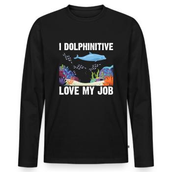 Dolphin Diving Diver Marine Biologist Zooologist - Men's Premium Organic Long Sleeve Shirt - black - Front - Nico (187cm)