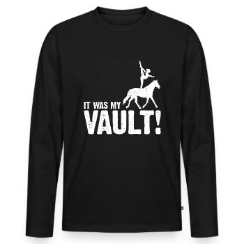 Conception de voûte et conception de chevaux de voûte - T-shirt manches longues Premium bio Homme - noir - Devant - Nico (187cm)