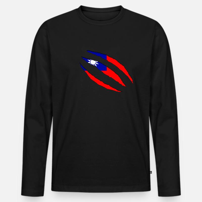 Taiwan taiwan - Männer Premium Bio Langarmshirt - Schwarz
