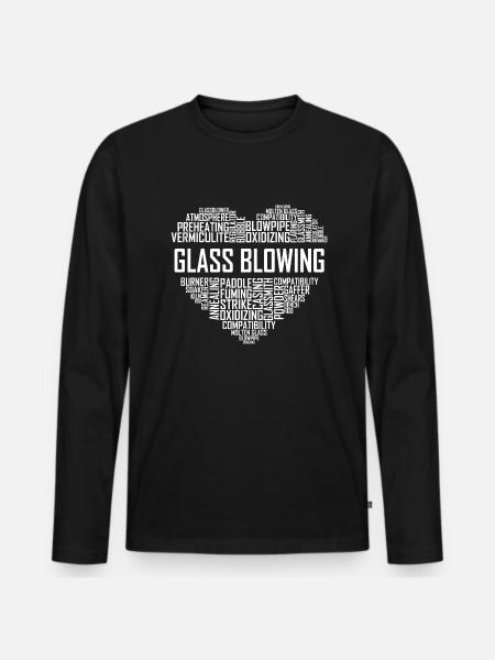 Glass Blowing - Heart - Men's Premium Organic Long Sleeve Shirt - black