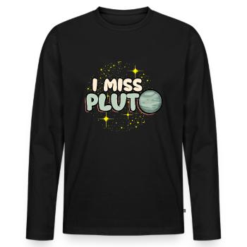 I Miss Pluto - Men's Premium Organic Long Sleeve Shirt - black - Front - Nico (187cm)