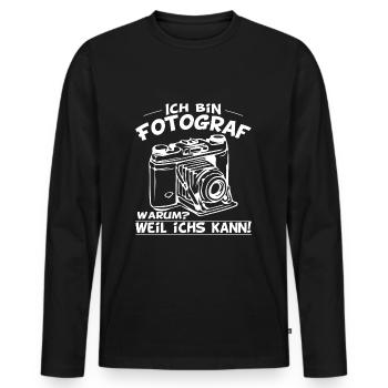 Die Foto Kamera ist das Instrument des Fotografen - Männer Premium Bio Langarmshirt - Schwarz - Vorne - Nico (187cm)