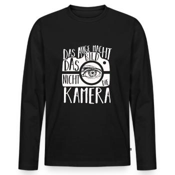 The photo camera is the photographer's instrument - Men's Premium Organic Long Sleeve Shirt - black - Front - Nico (187cm)