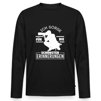 Die Foto Kamera ist das Instrument des Fotografen - Männer Premium Bio Langarmshirt - Schwarz - Vorne - Nico (187cm)