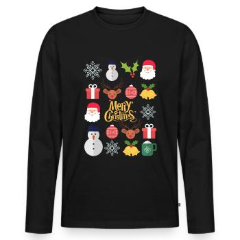 Christmas Friends merry Christmas - Männer Premium Bio Langarmshirt - Schwarz - Vorne - Nico (187cm)