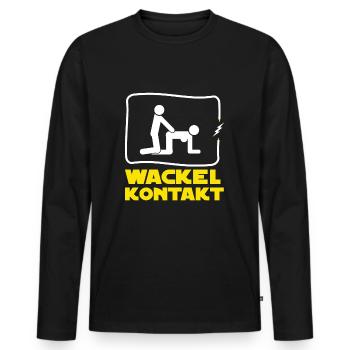 Elektriker T-Shirt Wackelkontakt - Männer Premium Bio Langarmshirt - Schwarz - Vorne - Nico (187cm)