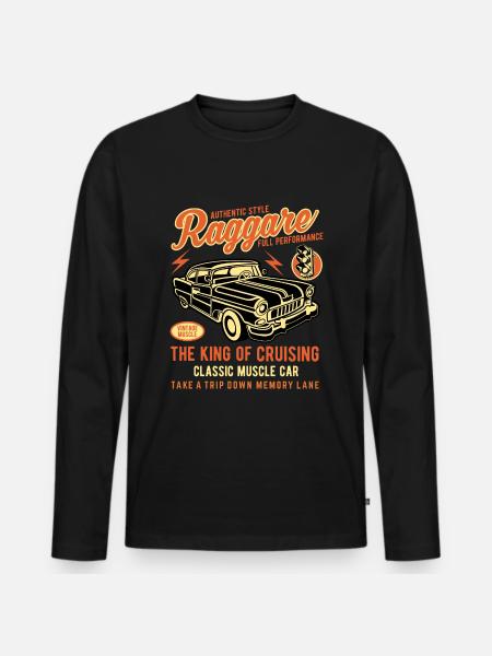 Raggare T-Shirts - Ekologisk långärmad premium-T-shirt herr - svart