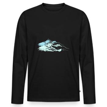 Montagnes blanches - T-shirt manches longues Premium bio Homme - noir - Devant - Nico (187cm)
