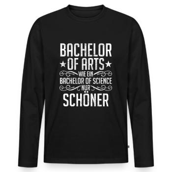Bachelor Abschluss Bachelor of Arts - Männer Premium Bio Langarmshirt - Schwarz - Vorne - Nico (187cm)