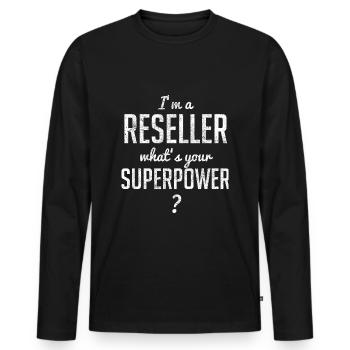 Revendeur revendeur vendeur - T-shirt manches longues Premium bio Homme - noir - Devant - Nico (187cm)