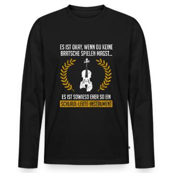 Viola play design for violist bratcher - Men's Premium Organic Long Sleeve Shirt - black - Front - Nico (187cm)