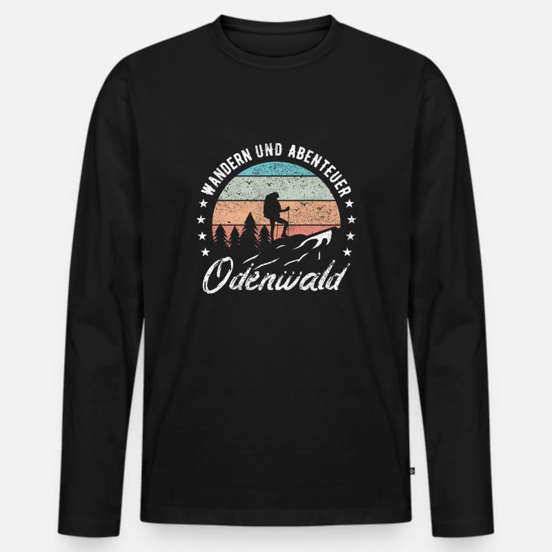 wandern odenwald - Männer Premium Bio Langarmshirt - Schwarz