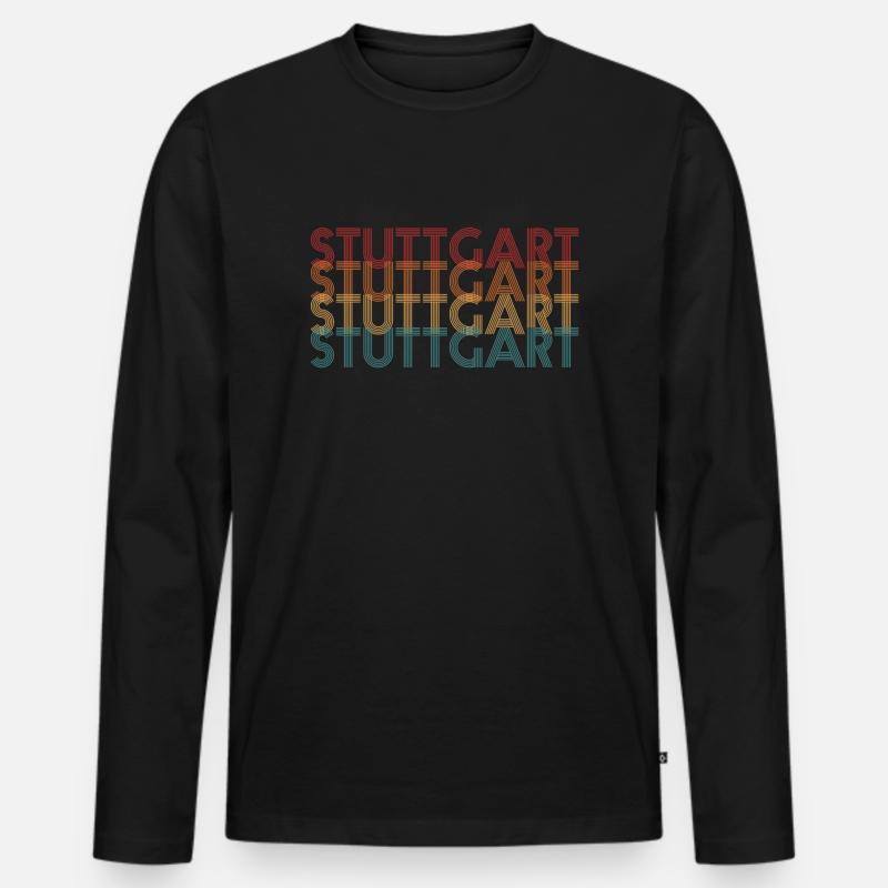 Stuttgart | Stuttgarter - Männer Premium Bio Langarmshirt - Schwarz