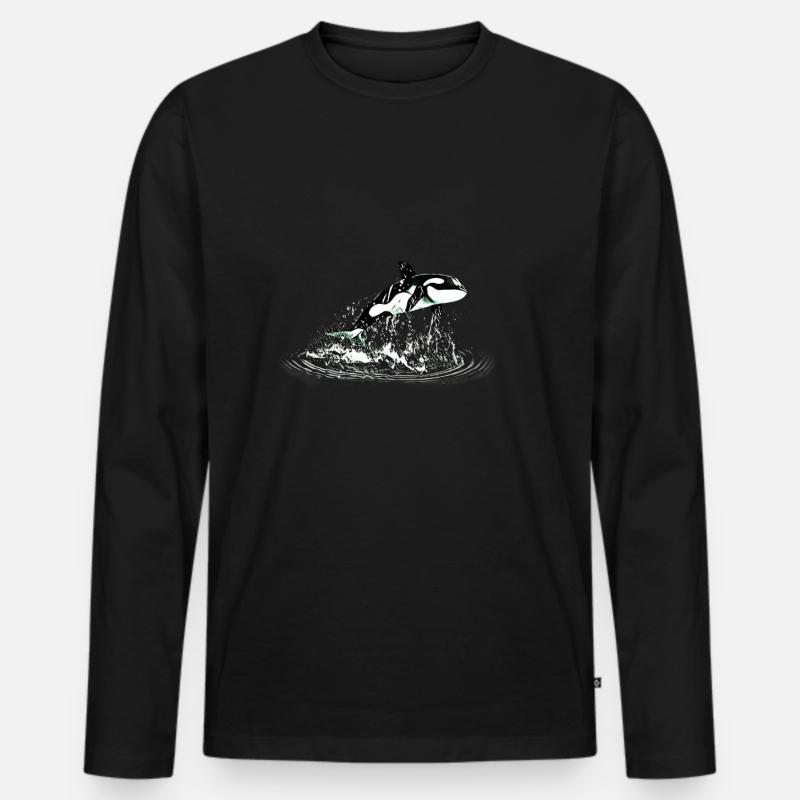 Orca - Männer Premium Bio Langarmshirt - Schwarz