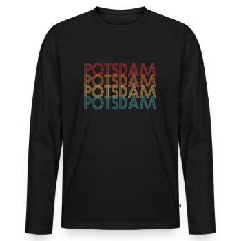Potsdam Potsdam - Men's Premium Organic Long Sleeve Shirt - black - Front - Nico (187cm)
