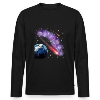 espace - T-shirt manches longues Premium bio Homme - noir - Devant - Nico (187cm)