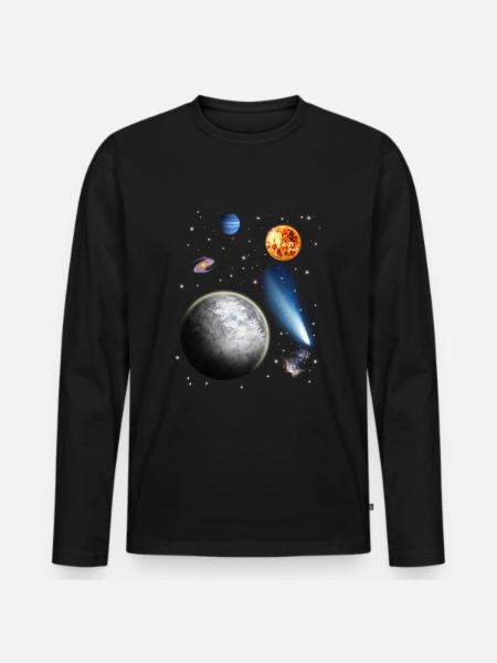 Universum - Männer Premium Bio Langarmshirt - Schwarz