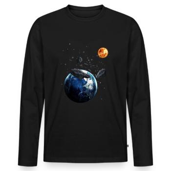 universe - Men's Premium Organic Long Sleeve Shirt - black - Front - Nico (187cm)