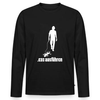 Informaticien programmeur exécuter Admin exe - T-shirt manches longues Premium bio Homme - noir - Devant - Nico (187cm)