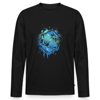 RPG Dice Tabletop Role Gamer 20 faces Die - T-shirt manches longues Premium bio Homme - noir - Devant - Nico (187cm)