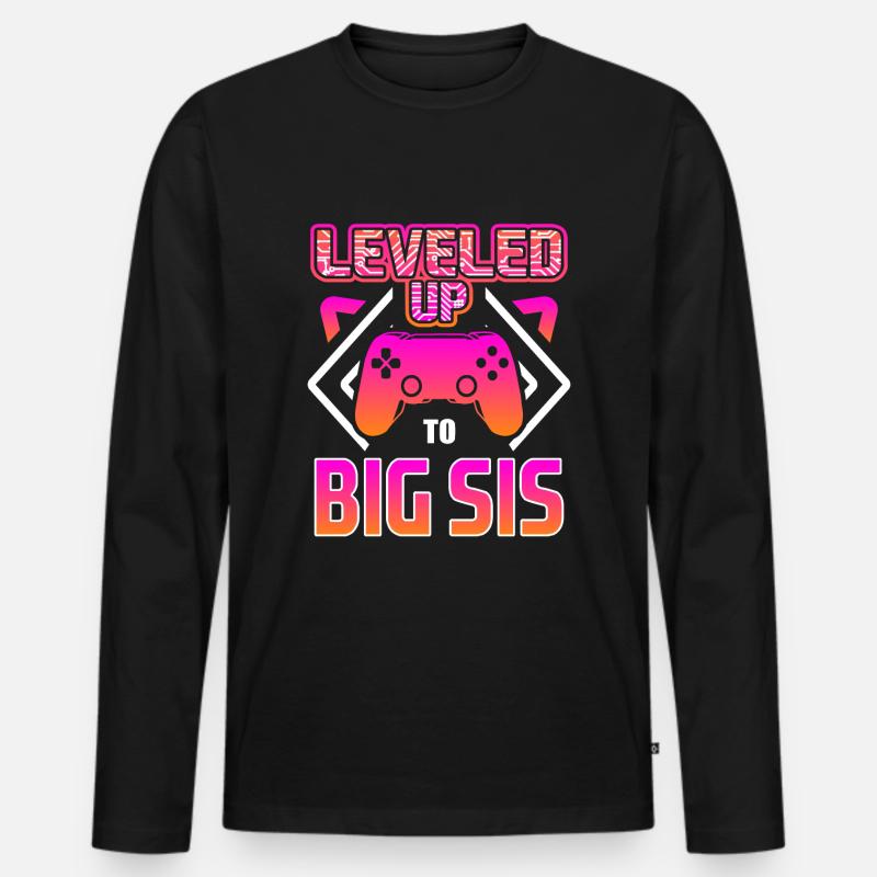 Ich werde große Schwester - Männer Premium Bio Langarmshirt - Schwarz