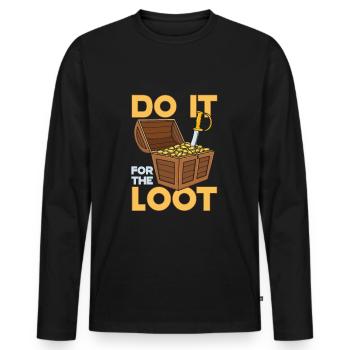 Pen and Paper D20 Dice RPG Loot D20 dice - Men's Premium Organic Long Sleeve Shirt - black - Front - Nico (187cm)