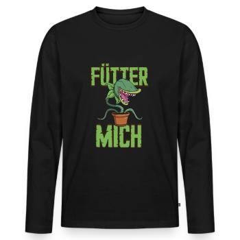 Venus Fliegenfalle Fleischfressende Pflanze - Männer Premium Bio Langarmshirt - Schwarz - Vorne - Nico (187cm)