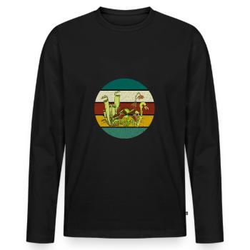 Plante carnivore Carnivores Vénus - T-shirt manches longues Premium bio Homme - noir - Devant - Nico (187cm)