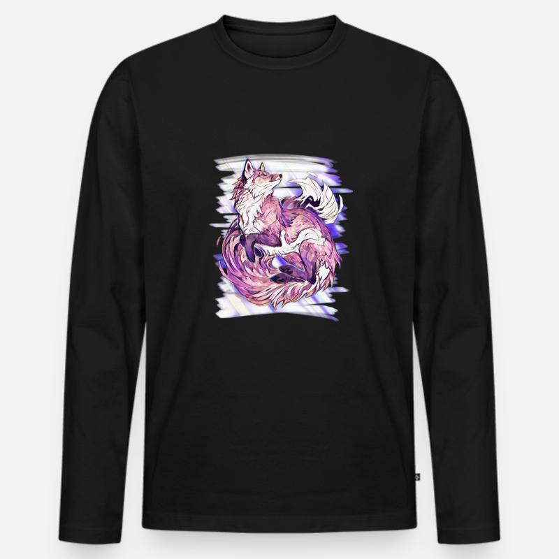 Fuchs - Männer Premium Bio Langarmshirt - Schwarz