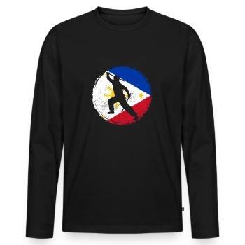 Arnis Kali Eskrima FMA Sparring Escrima Sticks - T-shirt manches longues Premium bio Homme - noir - Devant - Nico (187cm)