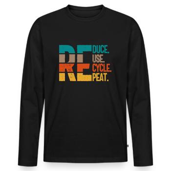 Promoteur énergétique du recyclage des ressources renouvelables - T-shirt manches longues Premium bio Homme - noir - Devant - Nico (187cm)