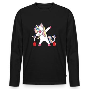 Vernis à ongles manucure licorne pédicure pour - T-shirt manches longues Premium bio Homme - noir - Devant - Nico (187cm)