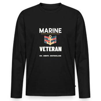 Ich. Diente.Deutschland. Marine Veteran Soldat - Männer Premium Bio Langarmshirt - Schwarz - Vorne - Nico (187cm)