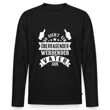 für werdenden Vater Schwanger Papa lustig - Männer Premium Bio Langarmshirt - Schwarz - Vorne - Nico (187cm)