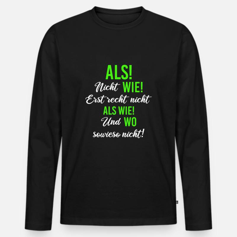 Grammatik Deutsch Lehrer - Männer Premium Bio Langarmshirt - Schwarz