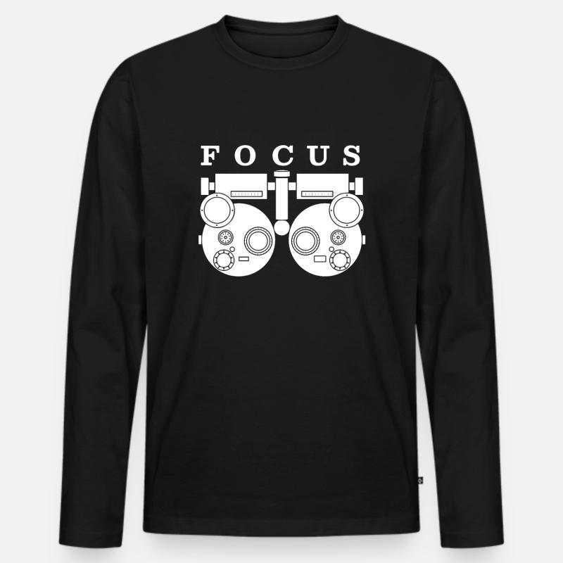 Fokus-Augen-Test - Optiker Optiker - Männer Premium Bio Langarmshirt - Schwarz