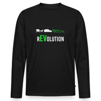 Electric Electric Electric Car eauto rEVolution - Men's Premium Organic Long Sleeve Shirt - black - Front - Nico (187cm)