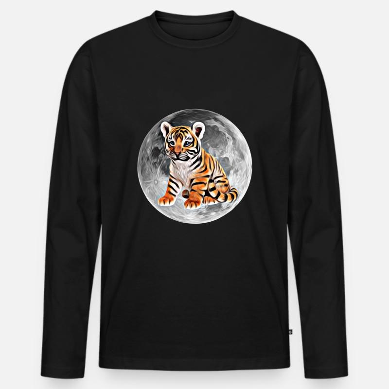 Tiger - Männer Premium Bio Langarmshirt - Schwarz