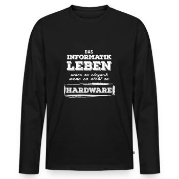 Programmieren Hardware Software für Informatiker - Männer Premium Bio Langarmshirt - Schwarz - Vorne - Nico (187cm)